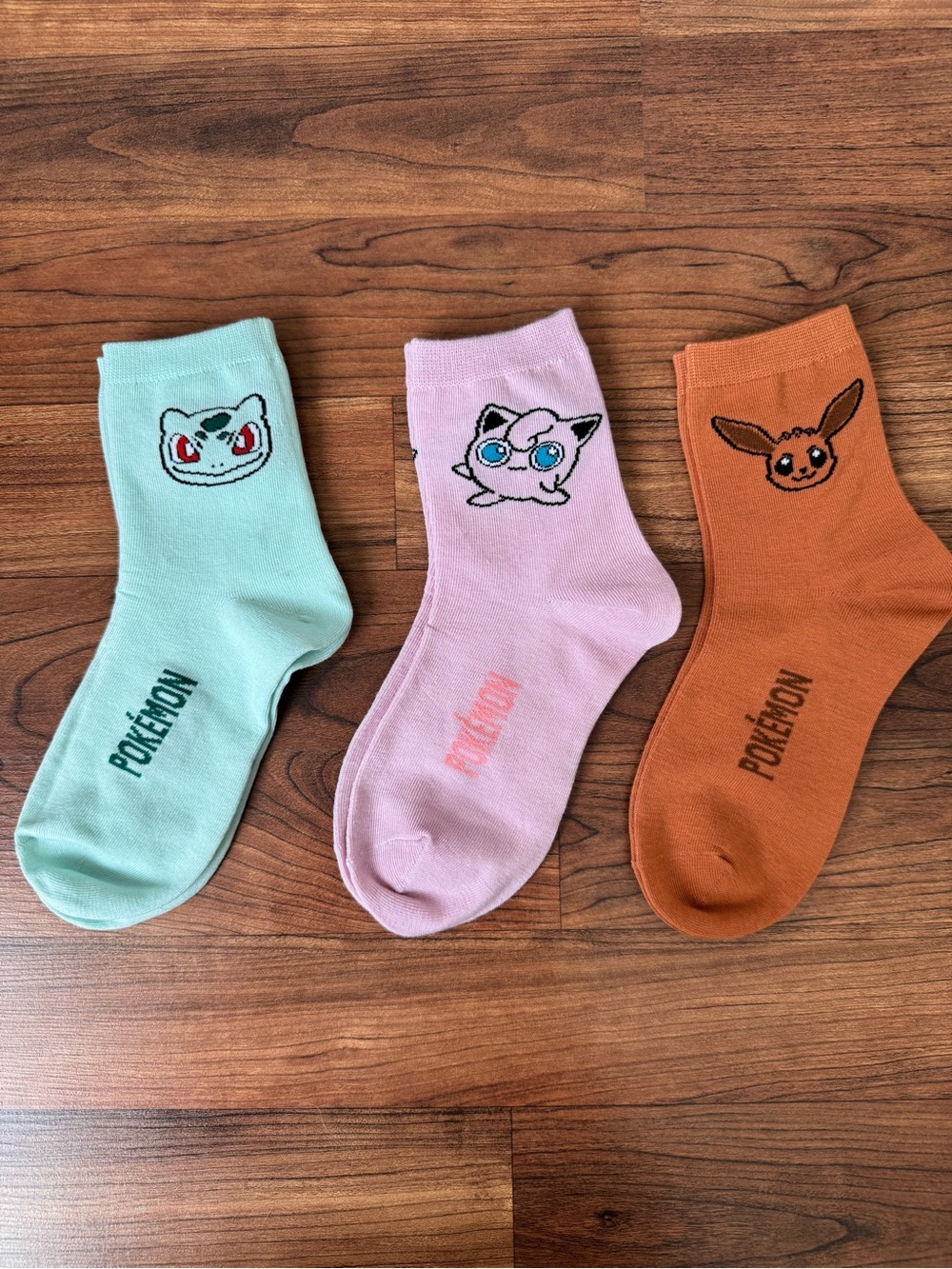 Pokémon | Trio Crew Socks - Mint, Pink, Rust